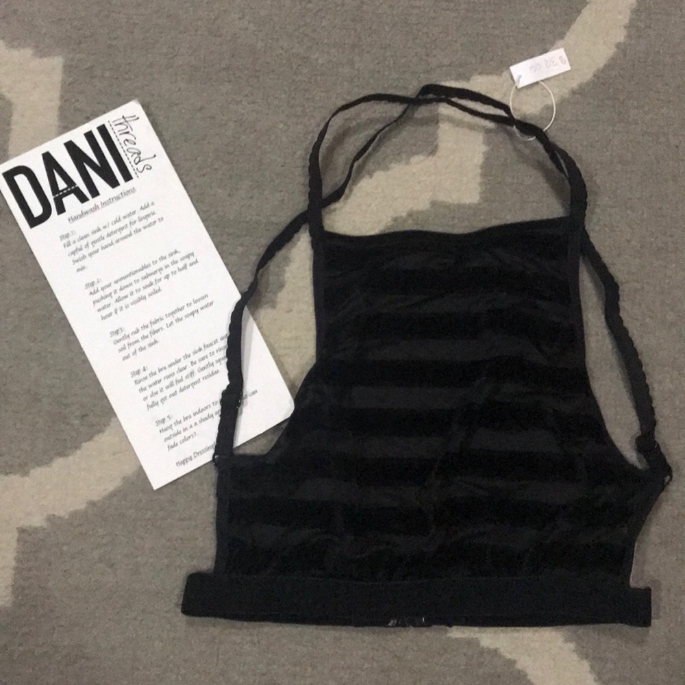 Handmade Black Velvet and Sheer Bralette